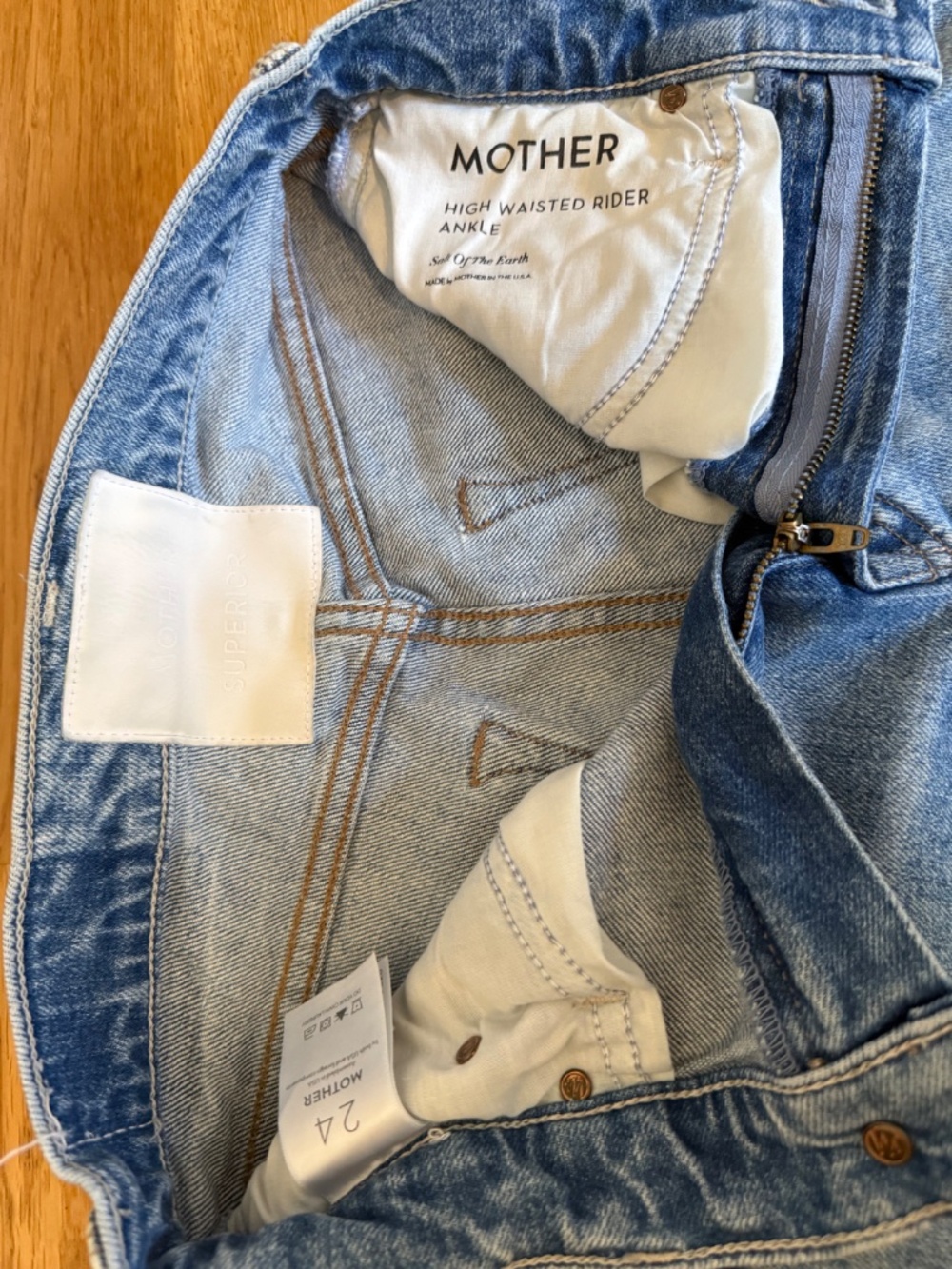 MOTHER Superior High Waisted Rider Ankle Jeans Salt of the Earth Straight Sz 24 - Picture 9 of 10